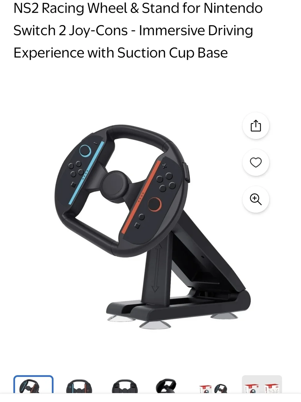 Racing Wheel Stand for Nintendo Switch Joy-Cons - Black with Blue & Red Accents